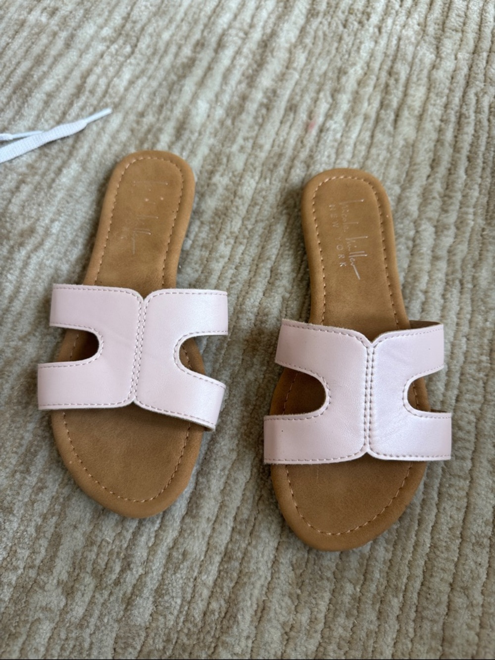 Nicole Miller Pale Pink Slide Sandals for Kids